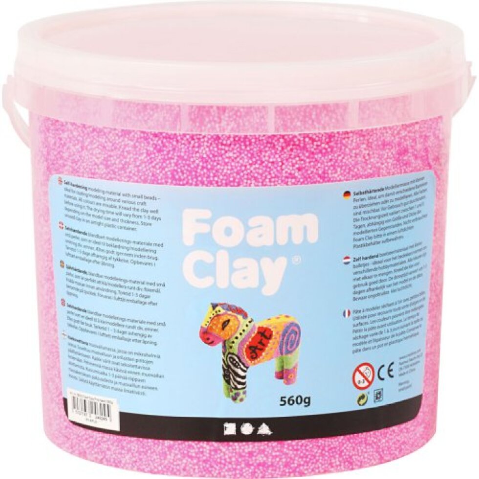 Samotvrdnoucí modelovací pěnová kuličková hmota Foam Clay NEON RŮŽOVÁ 560g