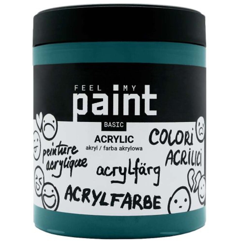 Akrylová barva FeelMyPaint 500 ml FTALOVÁ ZELENÁ - certifikace o bezpečnosti dětských hraček