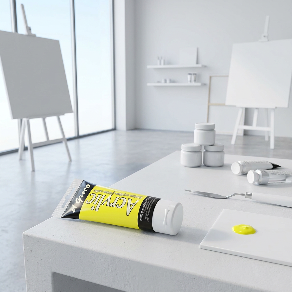 Akrylová barva EL GRECO 75 ml FLUORESCENČNÍ ŽLUTÁ