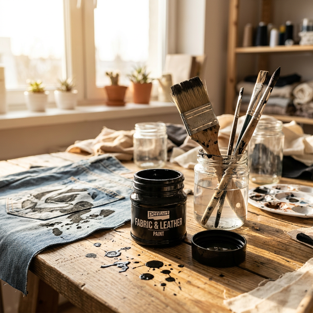 Barva na kůži a textil PENTART 50 ml ČERNÁ