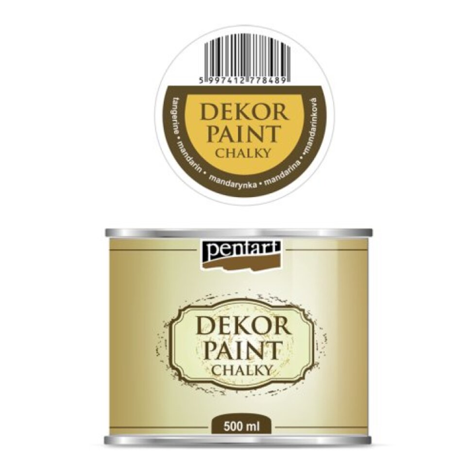 Křídová a dekorační barva PENTART 500 ml MANDARINKA