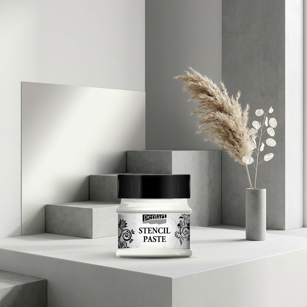 Šablonová pasta metalická PENTART 50 ml STŘÍBRNÁ