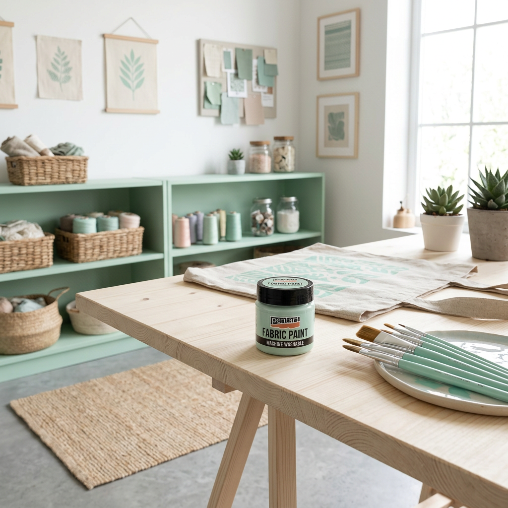 Barva na světlý a tmavý textil PENTART 50 ml MENTOLOVÁ ZELENÁ