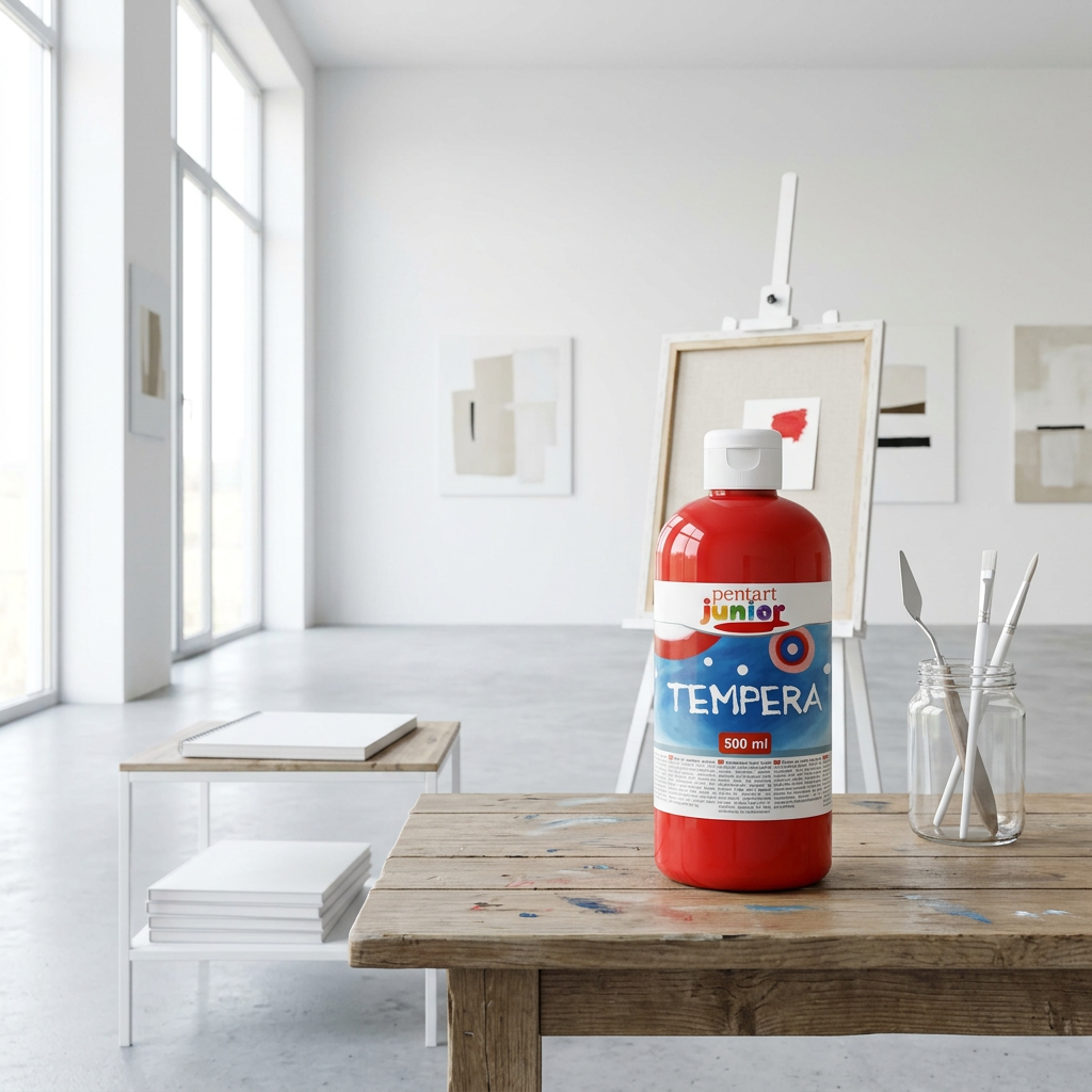 Temperová barva Junior PENTART 500 ml OHNIVÁ ČERVENÁ