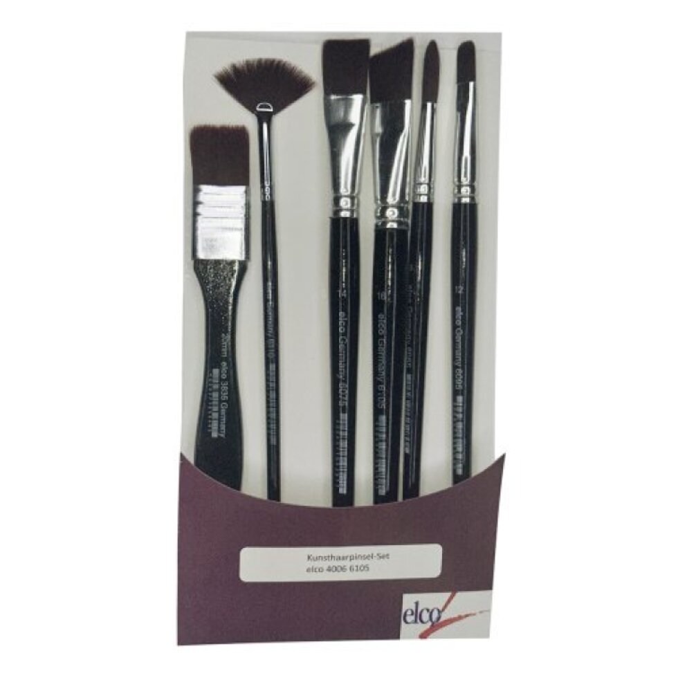 Sada štětců ELCO PINSEL - syntetický vlas - 6 ks