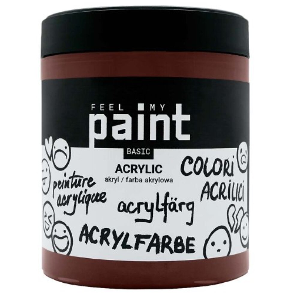 Akrylová barva FeelMyPaint 500 ml MARS HNĚDÁ - certifikace o bezpečnosti dětských hraček