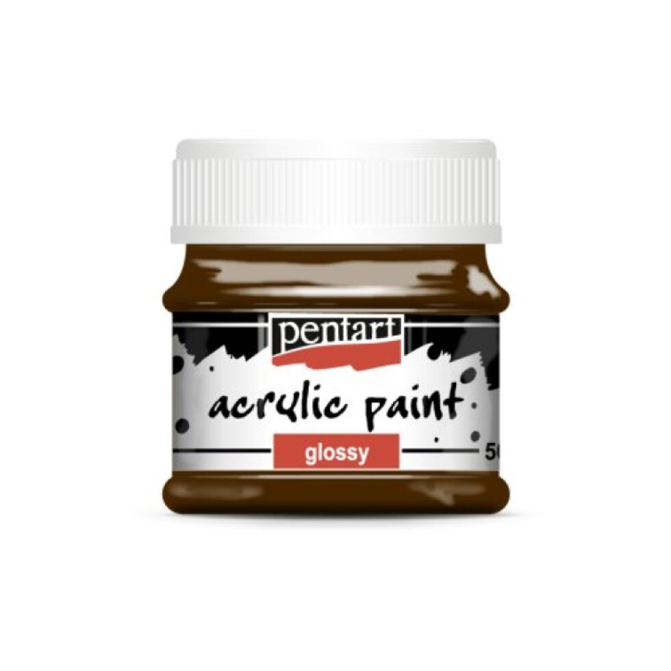 Akrylová barva lesklá PENTART 50 ml TMAVÁ HNĚDÁ