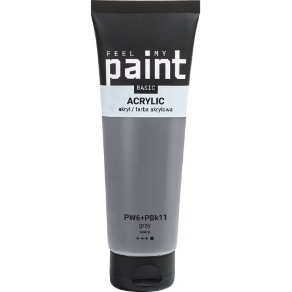 Akrylová barva FeelMyPaint 120 ml ŠEDÁ - certifikace o bezpečnosti dětských hraček