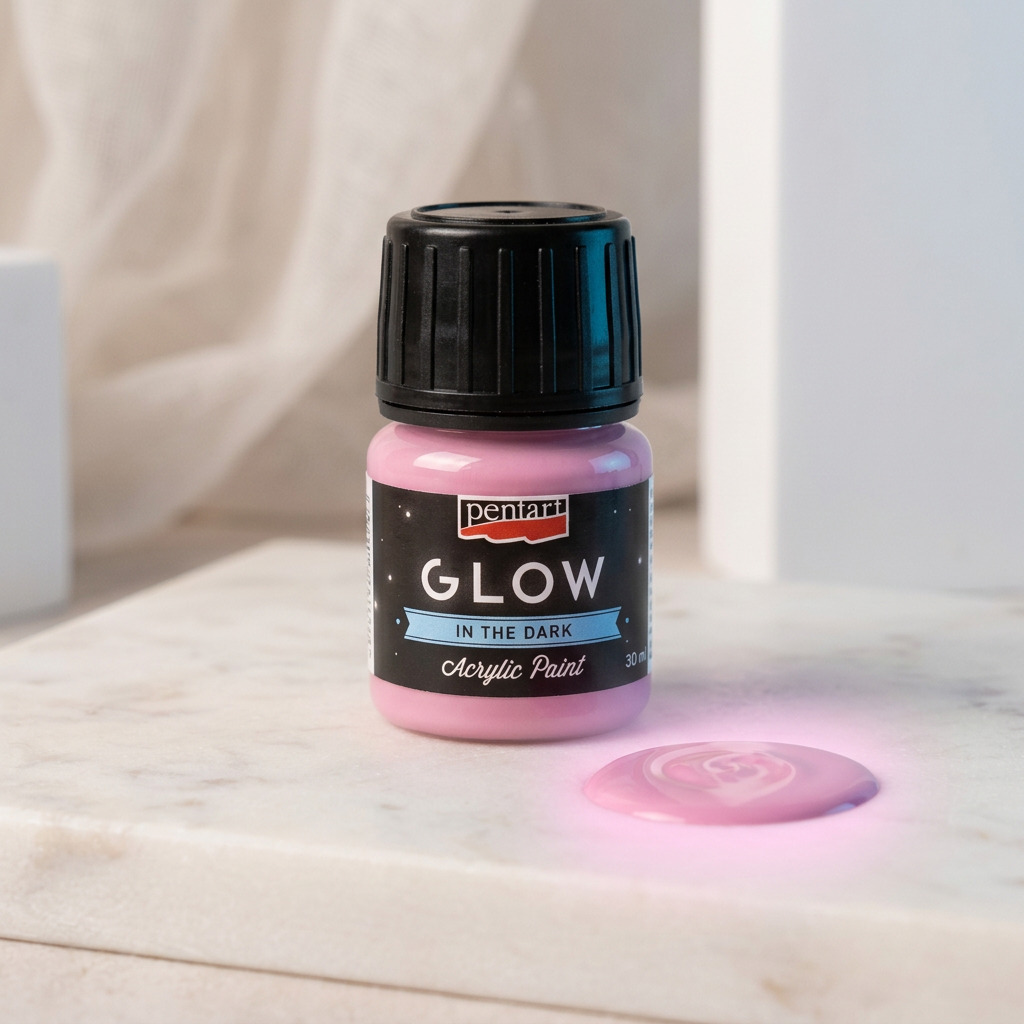 Akrylová barva svítící ve tmě PENTART 30 ml RŮŽOVÁ