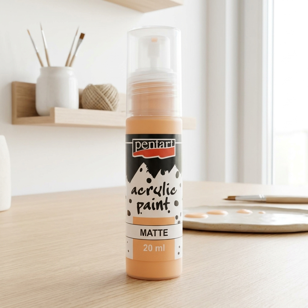 Akrylová barva matná PENTART 20 ml SVĚTLÁ ORANŽOVÁ