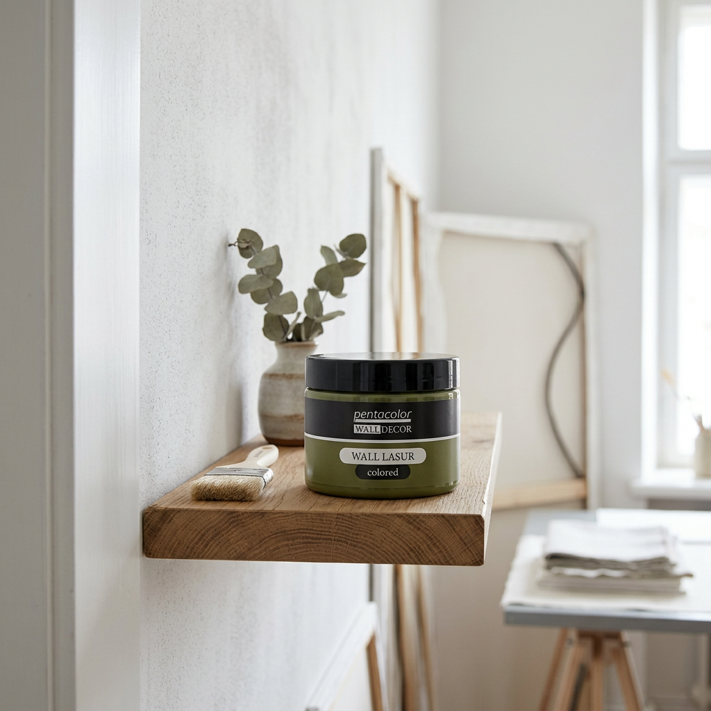 Lazurovací barva na zeď barevná WALL DECOR 150 ml OLIVOVÁ ZELENÁ