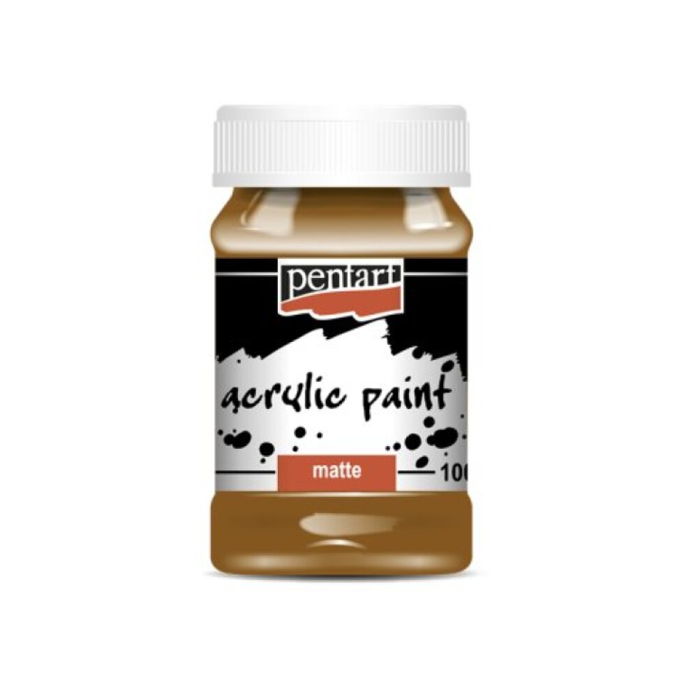 Akrylová barva matná PENTART 100 ml SVĚTLÁ HNĚDÁ