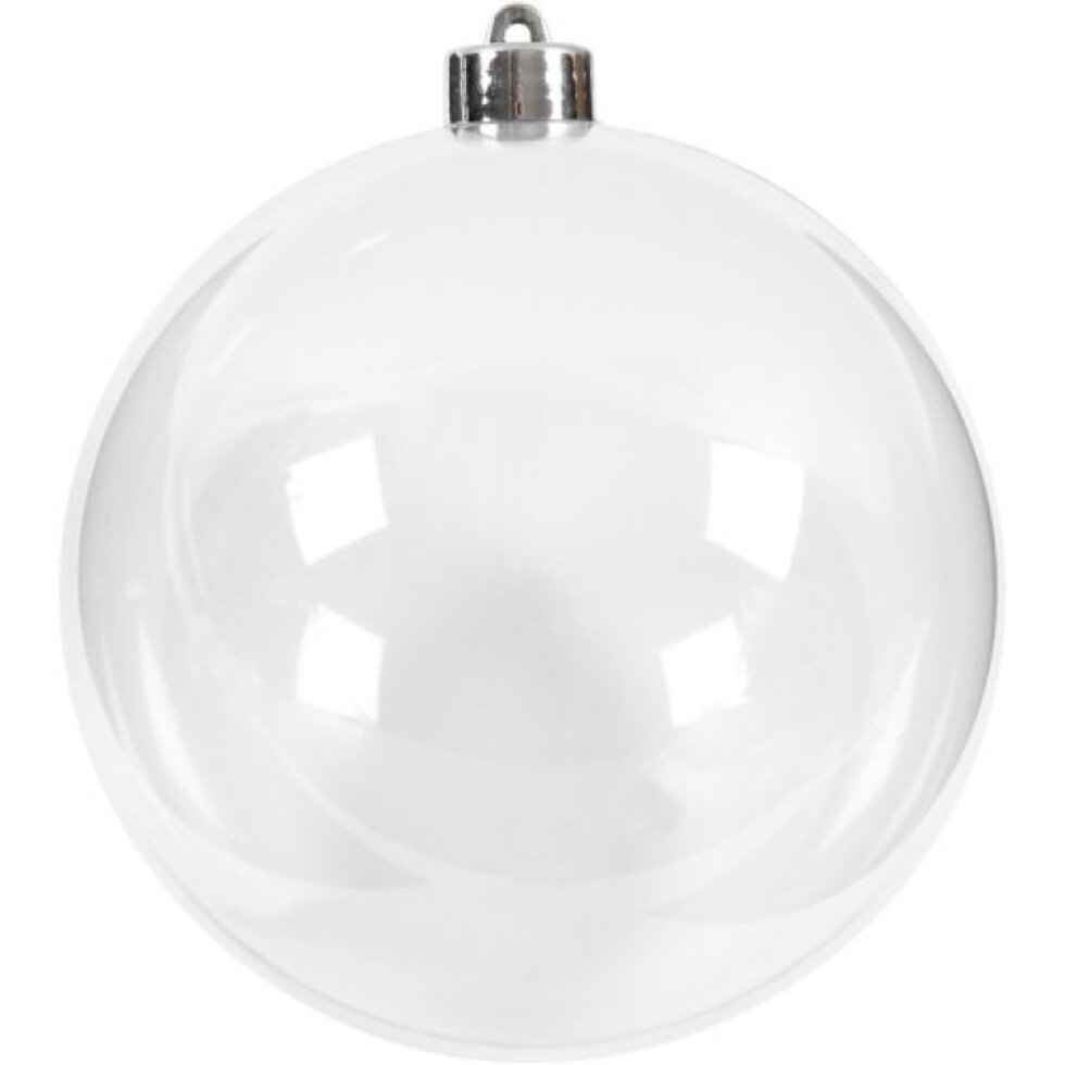 Vánoční plastová baňka , průměr 13,6 cm, transparentní