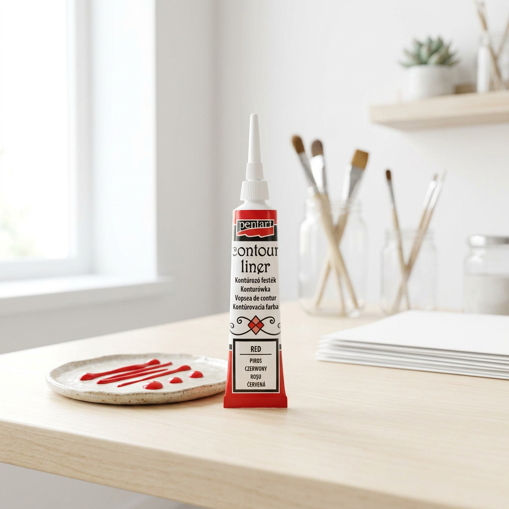 Konturovací liner univerzální PENTART 20 ml ČERVENÁ