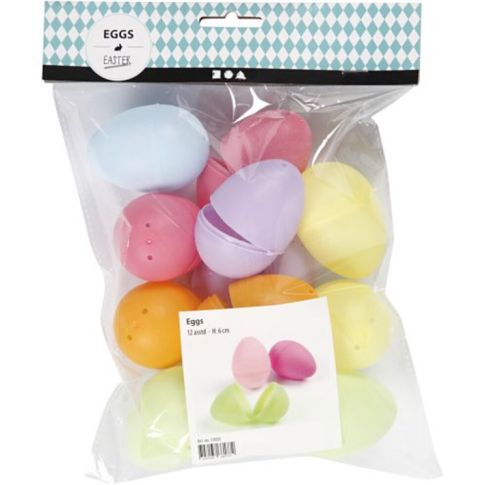 Vajíčka pastelová otevírací 6 cm - 12 ks v balení