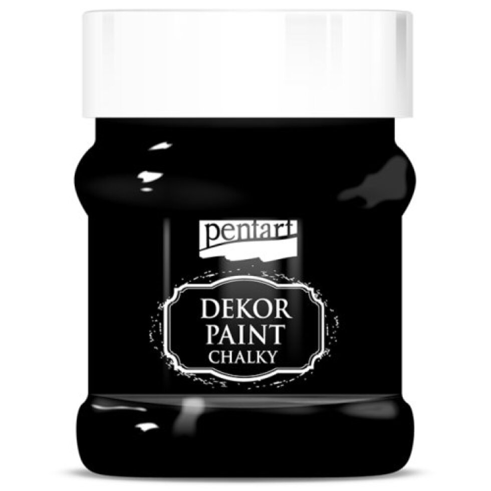 Křídová a dekorační barva PENTART 230 ml EBENOVÁ ČERNÁ