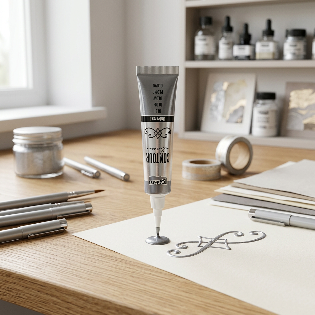 Konturovací liner metalický PENTART 20 ml OLOVĚNÁ