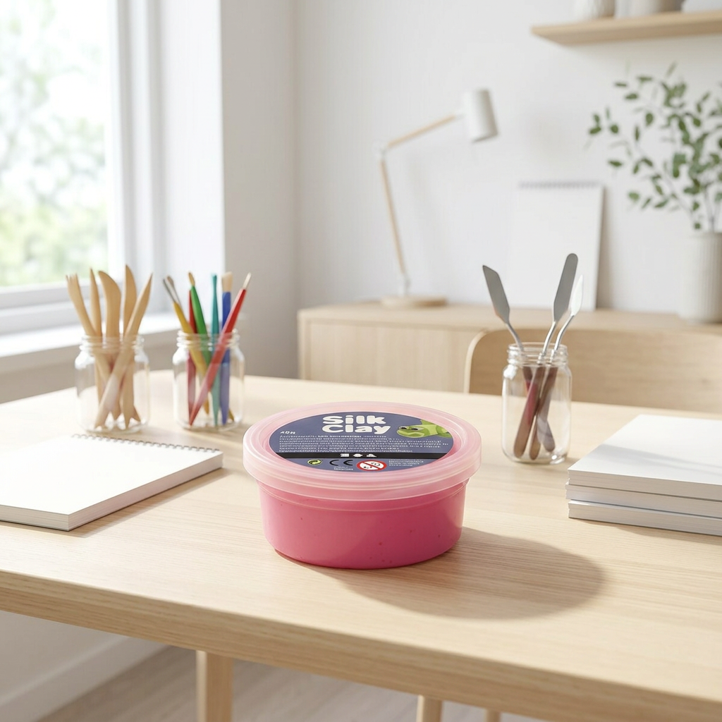 Samotvrdnoucí modelovací lehká hmota Silk Clay 40g RŮŽOVÁ