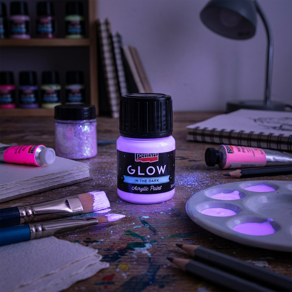 Akrylová barva svítící ve tmě PENTART 30 ml LILA