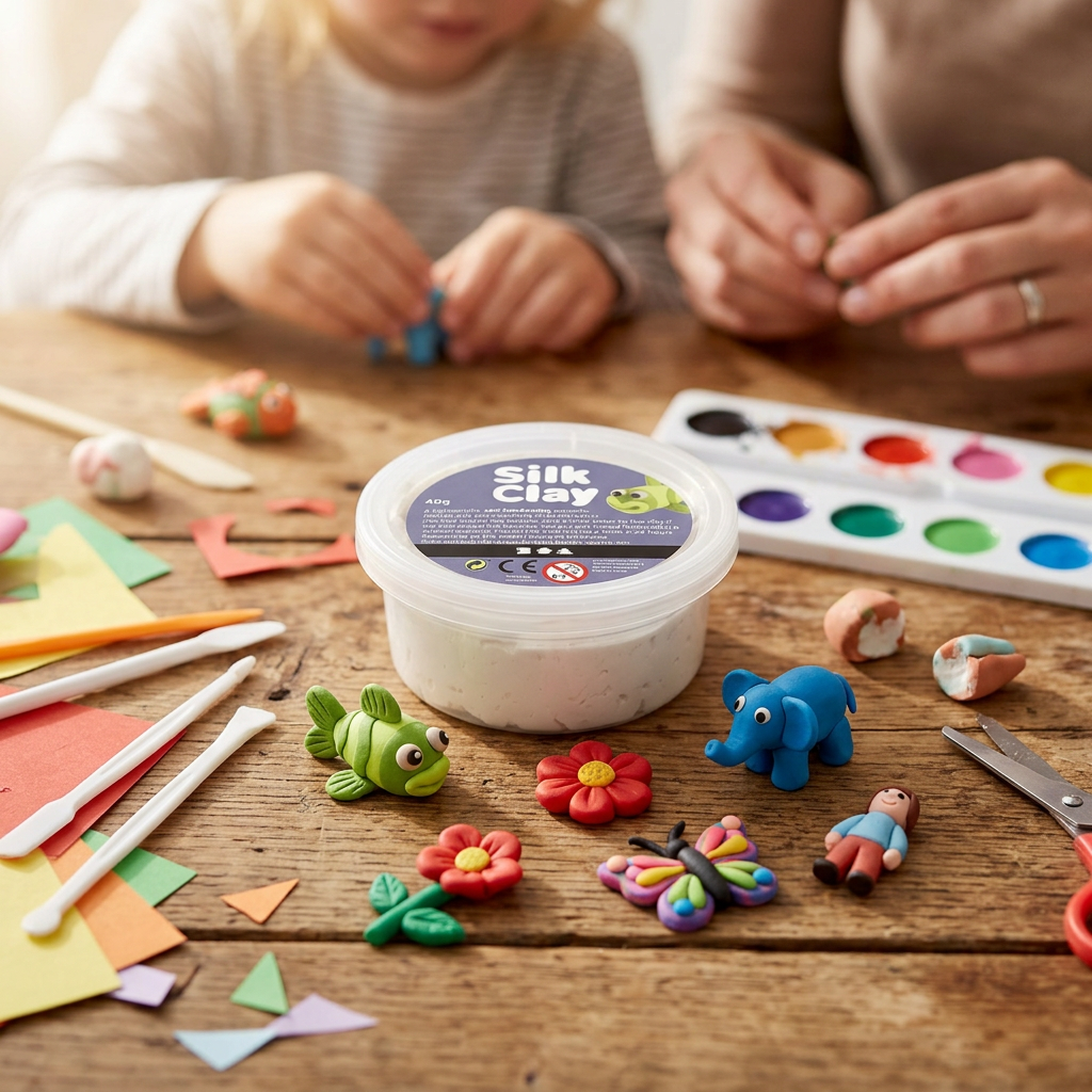 Samotvrdnoucí modelovací lehká hmota Silk Clay 40g BÍLÁ