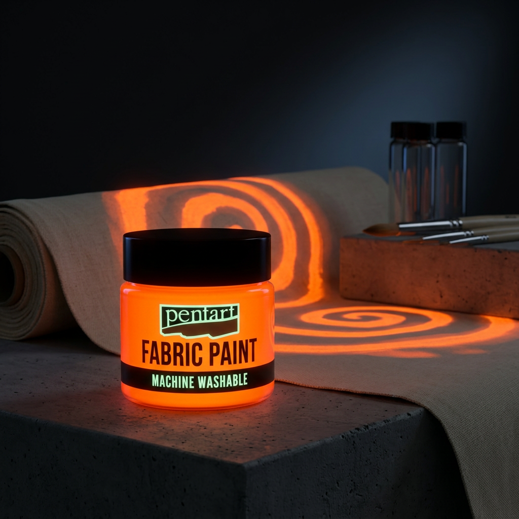 Barva na textil PENTART 30 ml SVÍTÍCÍ VE TMĚ ORANŽOVÁ