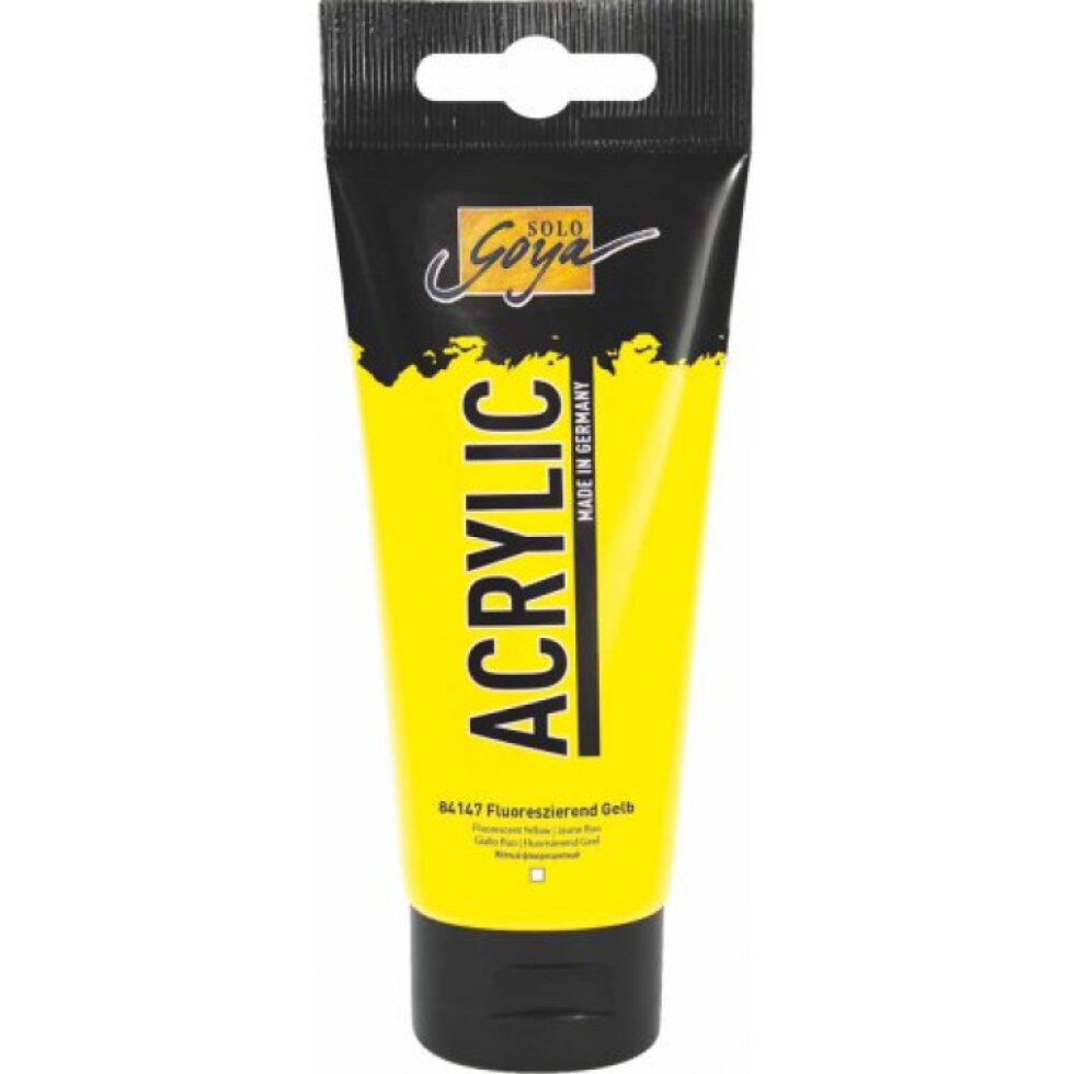 Akrylová barva SOLO GOYA 100 ml FLUORESCENČNÍ ŽLUTÁ