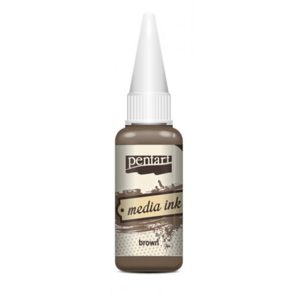 Alkoholový inkoust MEDIA INK PENTART 20 ml HNĚDÁ