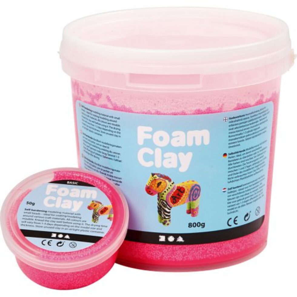 Samotvrdnoucí modelovací pěnová kuličková hmota Foam Clay 35g NEON RŮŽOVÁ