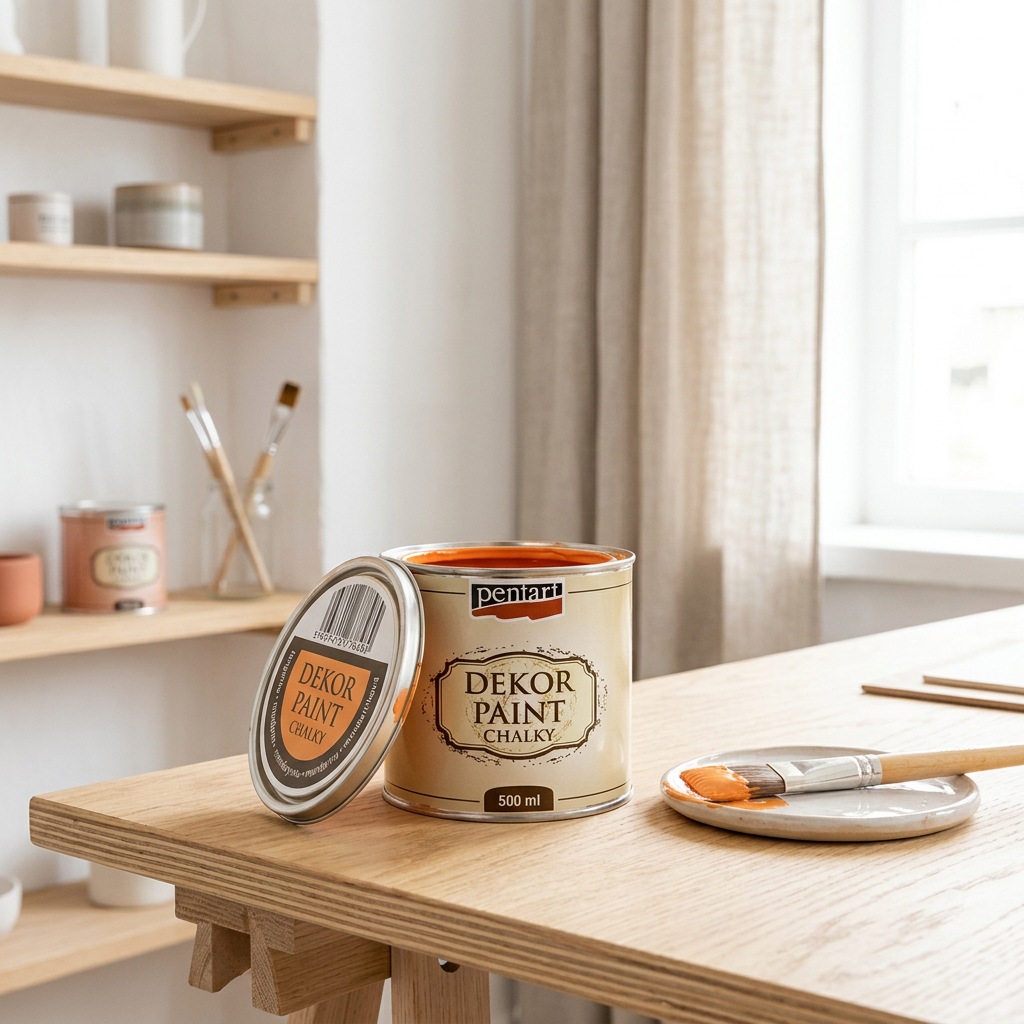 Křídová a dekorační barva PENTART 500 ml MANDARINKA