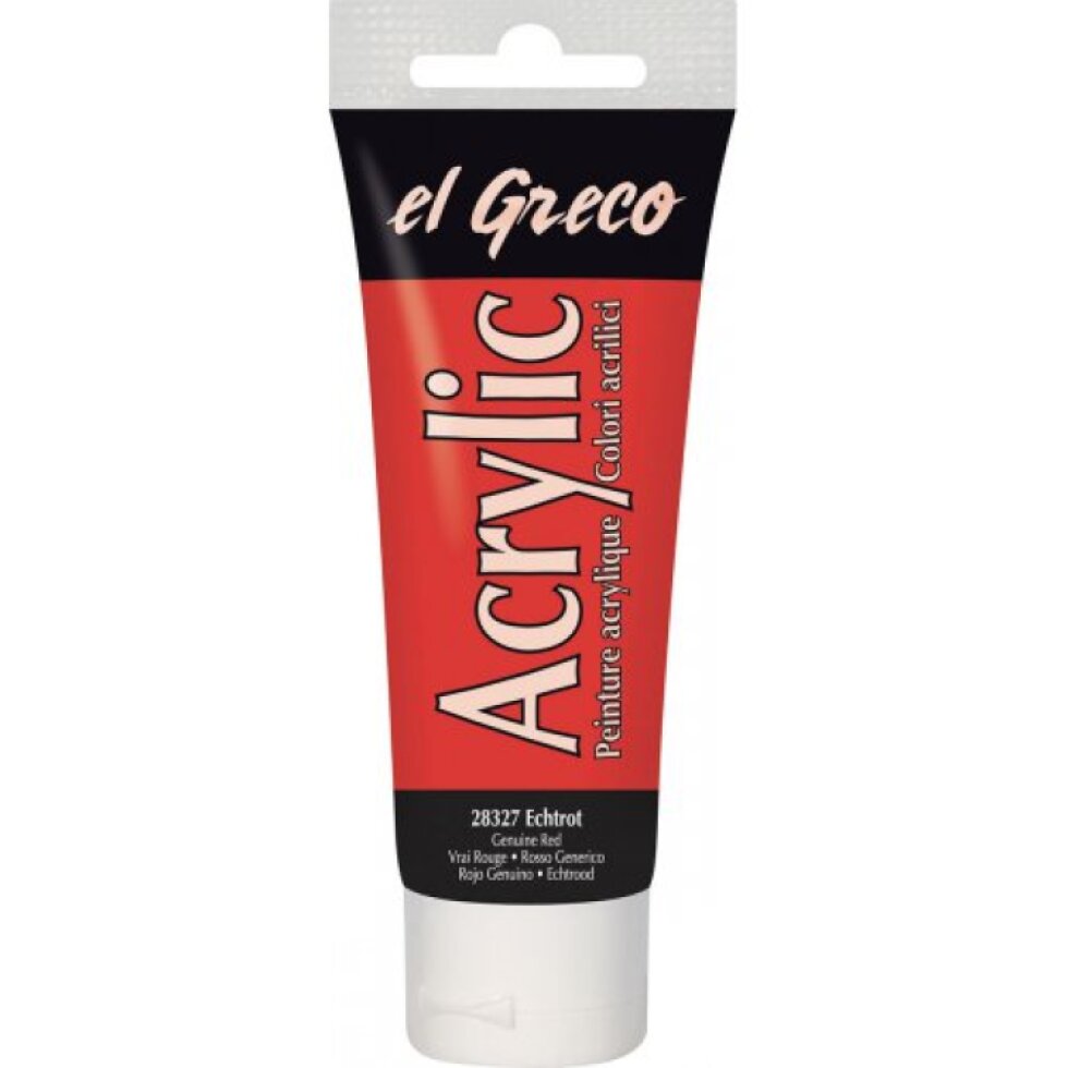 Akrylová barva EL GRECO 75 ml PRAVÁ ČERVENÁ