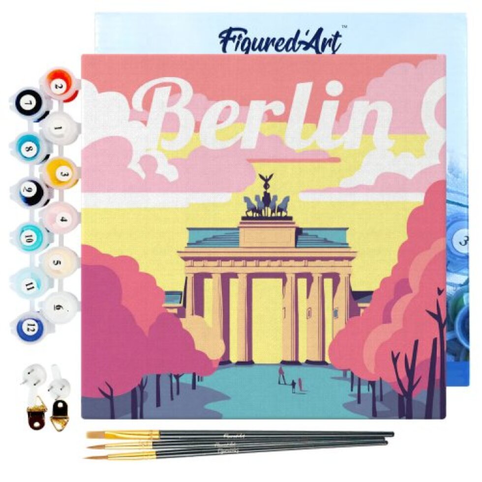 Mini malování podle čísel - Travel Poster BERLÍN 20 x 20 cm na rámu