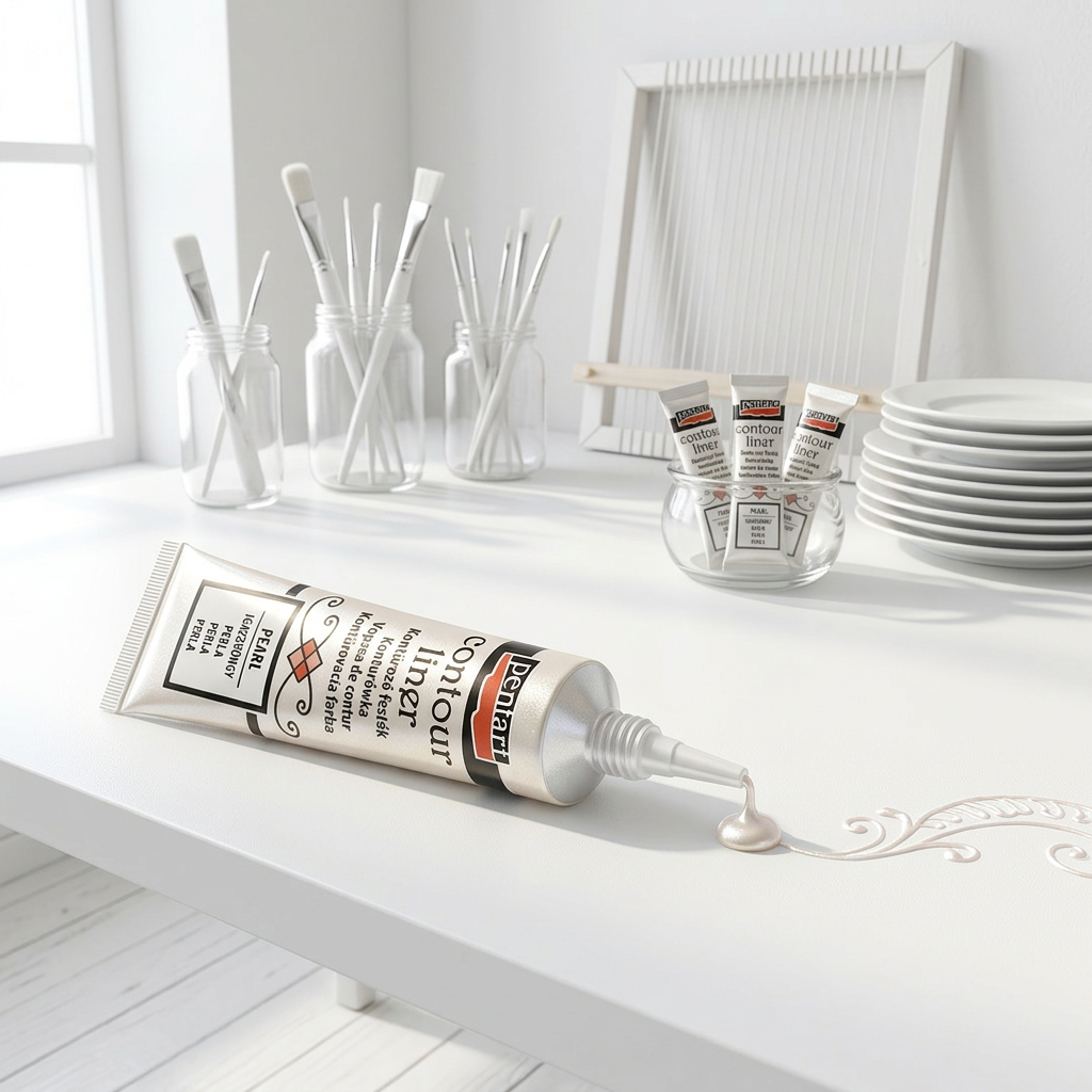 Konturovací liner metalický PENTART 20 ml PERLEŤOVÁ