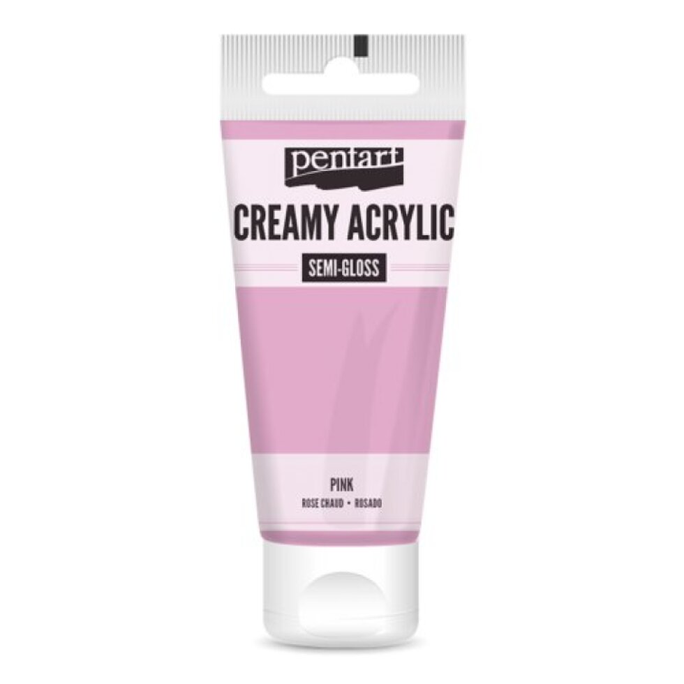 Krémová akrylová barva pololesklá PENTART 60 ml RŮŽOVÁ
