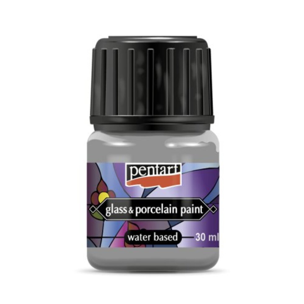 Barva na sklo a porcelán PENTART 30 ml STŘÍBRNÁ