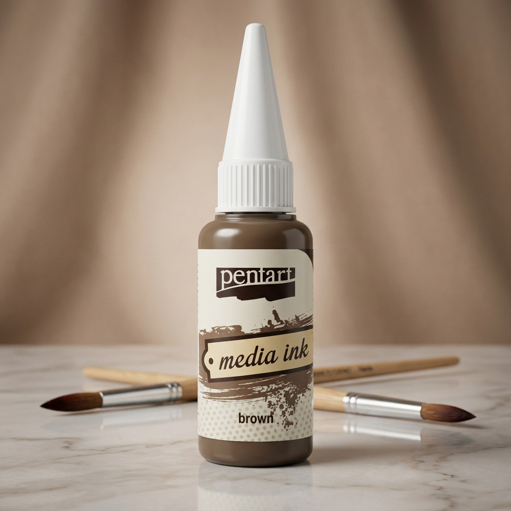 Alkoholový inkoust MEDIA INK PENTART 20 ml HNĚDÁ