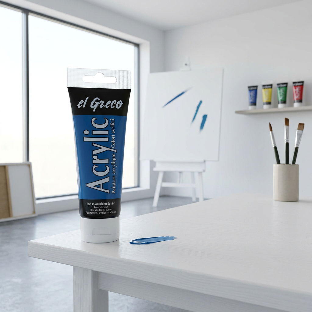 Akrylová barva EL GRECO 75 ml TMAVÁ AZUROVÁ