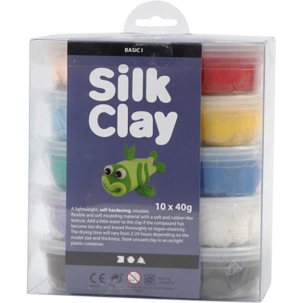 Silk Clay hedvábná modelovací hmota SADA 10 barev ZÁKLADNÍ BARVY