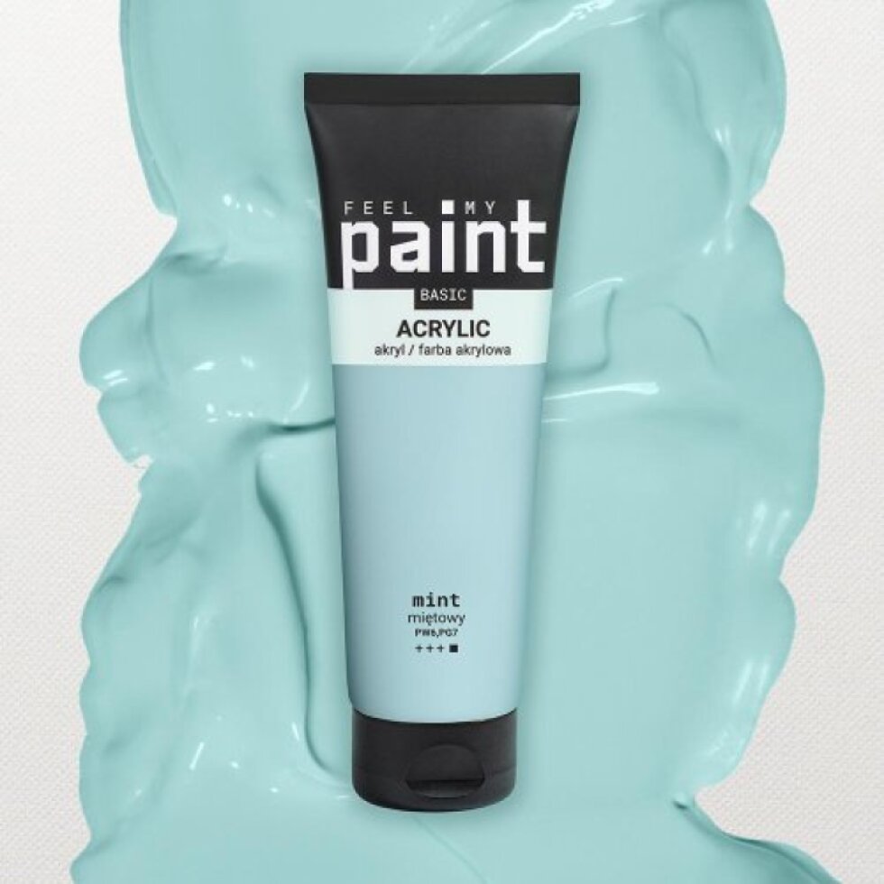 Akrylová barva FeelMyPaint 120 ml MENTOLOVÁ - certifikace o bezpečnosti dětských hraček