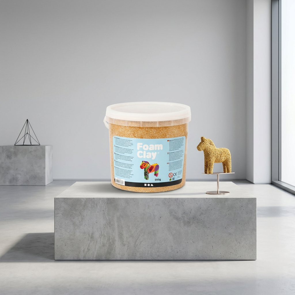 Samotvrdnoucí modelovací pěnová kuličková hmota Foam Clay ZLATÁ 560g