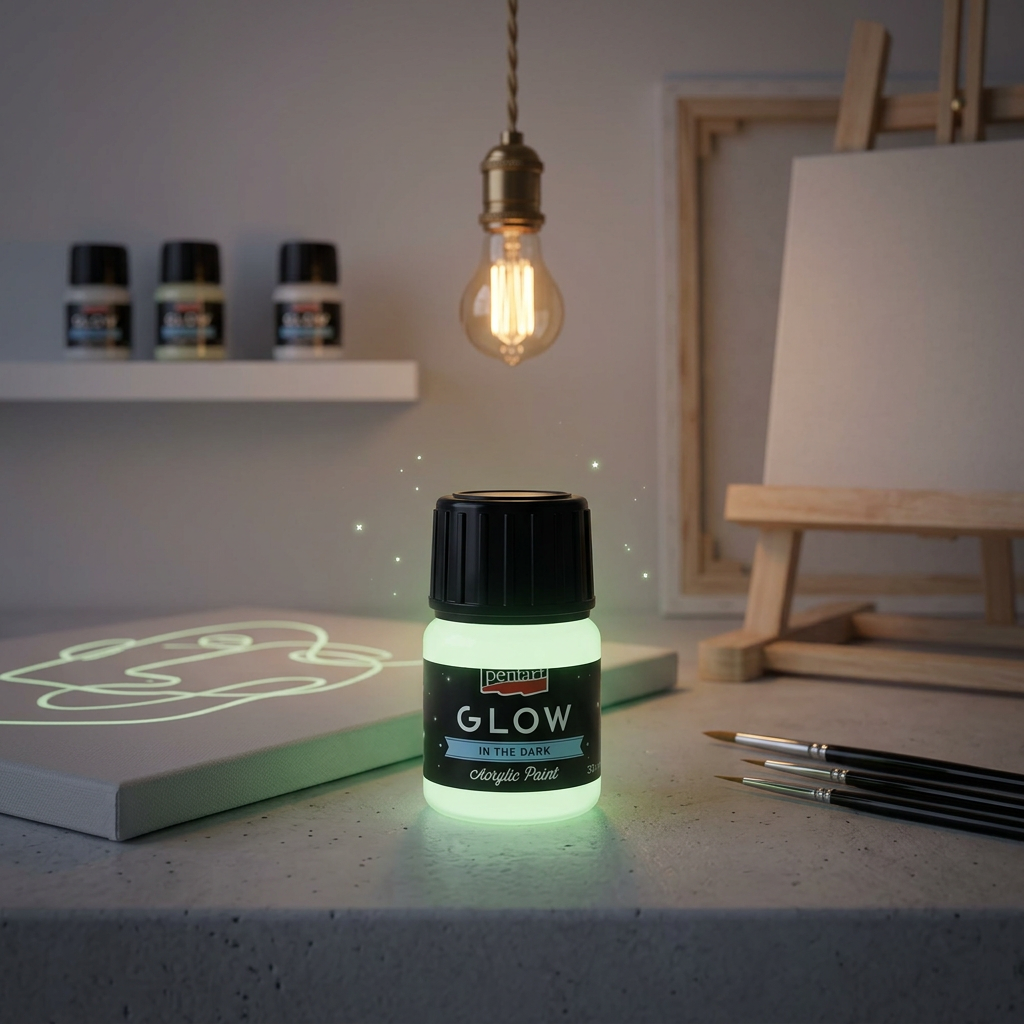 Akrylová barva svítící ve tmě PENTART 30 ml SVĚTLE ZELENÁ