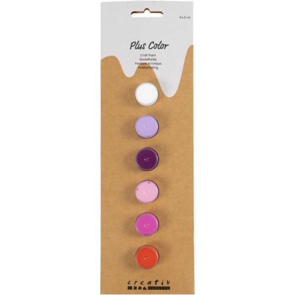 Sada Akrylová barva Plus Color 6x5 ml RŮŽOVOFIALOVÉ ODSTÍNY