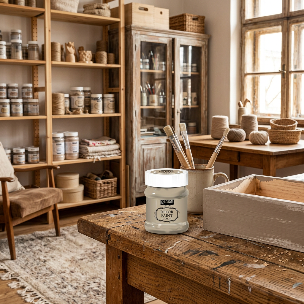 Křídová a dekorační barva PENTART 230 ml CAPPUCCINO HNĚDÁ