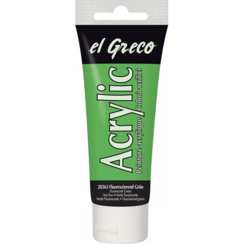 Akrylová barva EL GRECO 75 ml FLUORESCENČNÍ ZELENÁ