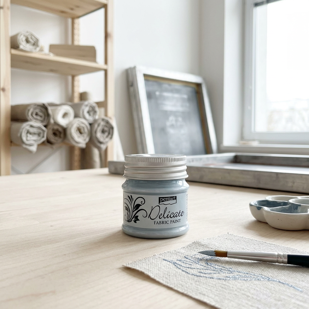 Barva na textil delikátní PENTART 50 ml MODROSTŘÍBRNÁ