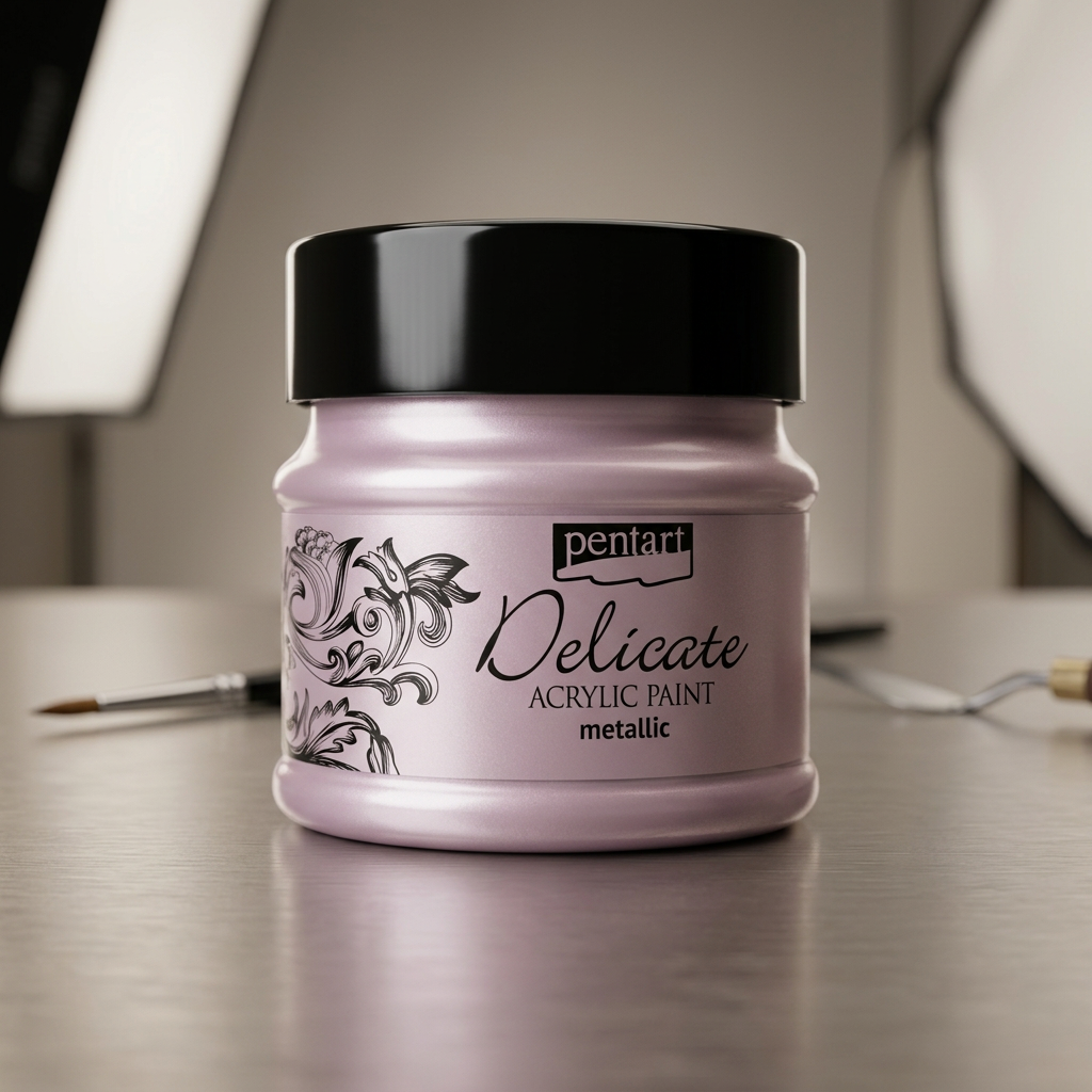 Akrylová barva delikátní metalická PENTART 50 ml PURPUROVÁ STŘÍBRNÁ