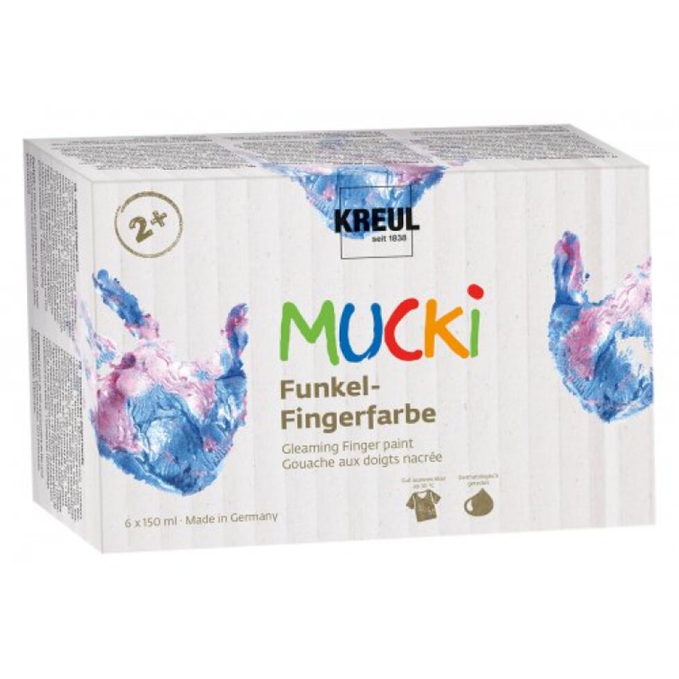 Sada Prstové barvy MUCKI 6 třpytivých barev