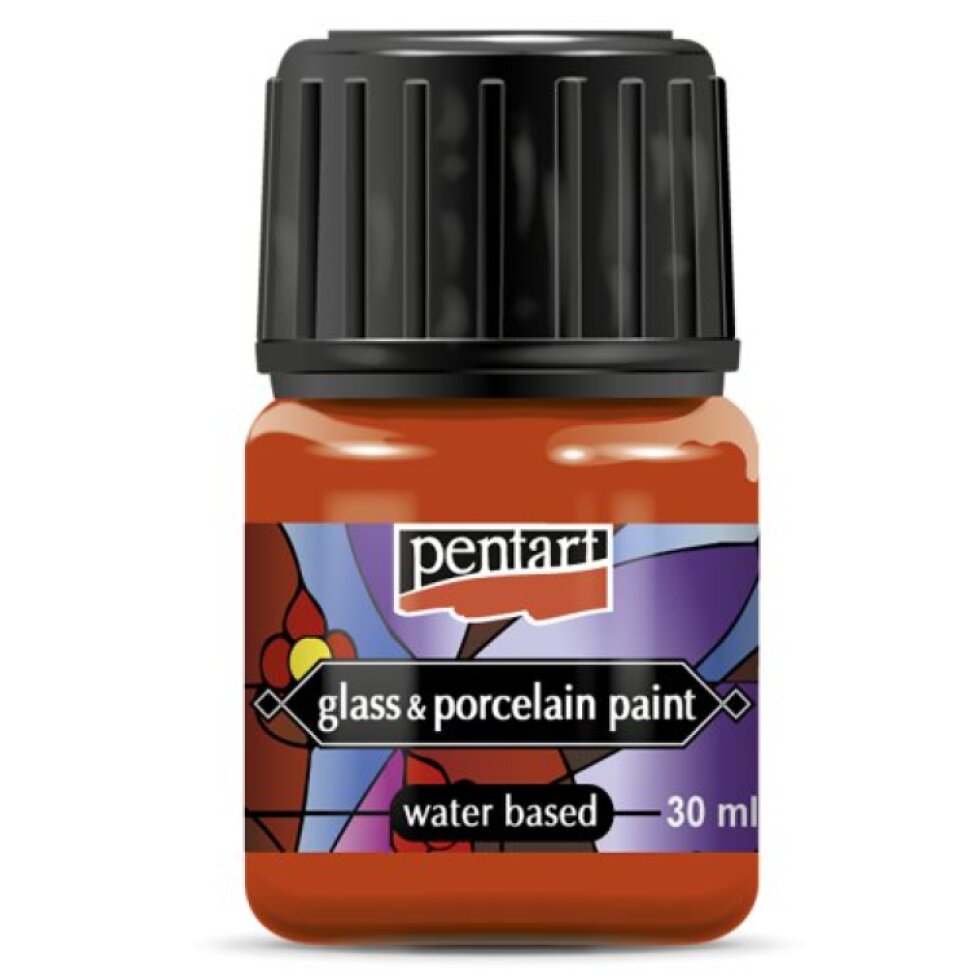 Barva na sklo a porcelán PENTART 30 ml ORANŽOVÁ