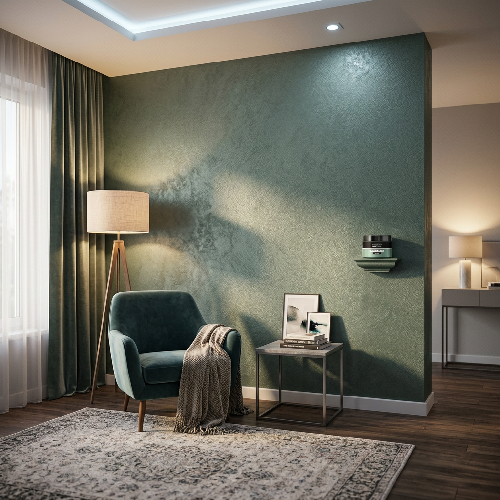 Lazurovací barva na zeď metallic WALL DECOR 150 ml ZELENÁ-STŘÍBRNÁ