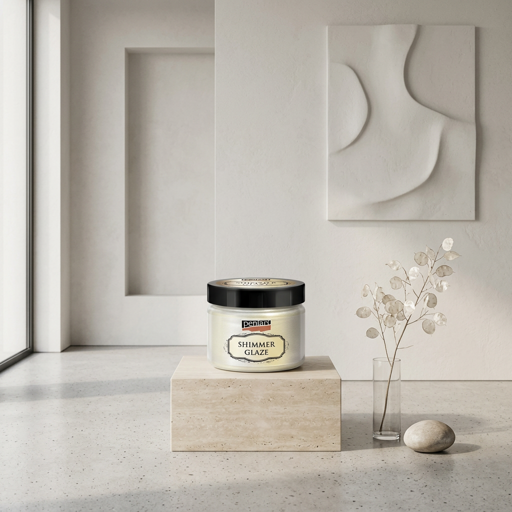 Třpytivá glazura PENTART 150 ml PERLEŤOVÁ BÍLÁ