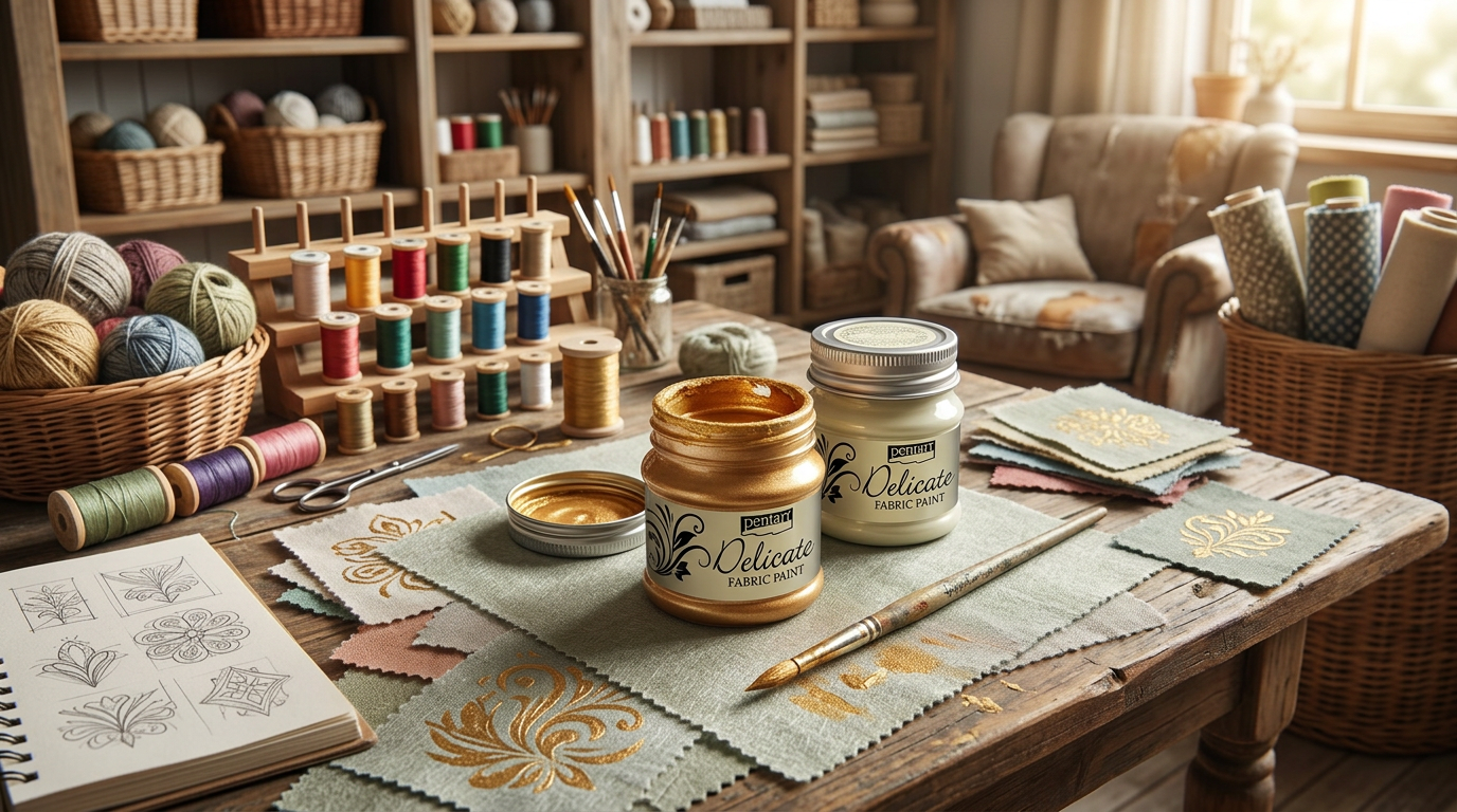 Barva na textil delikátní PENTART 50 ml TMAVÁ ZLATÁ